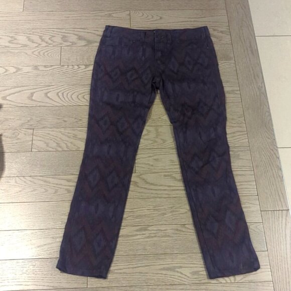 Free People Purple Aztec Tribal Print Skinny Jeans - Size 26 Great Condition - Picture 4 of 4